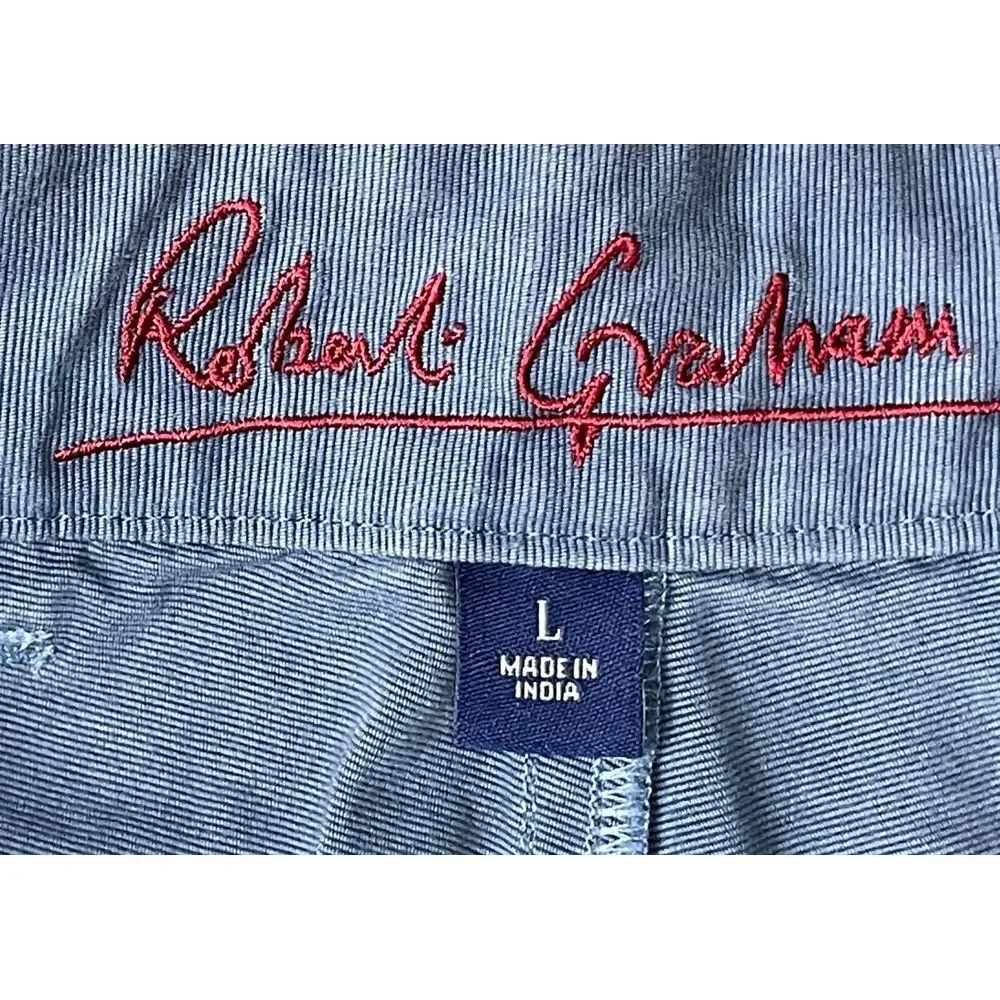 Robert Graham Men's Drawstring Waist Blue Chino Casual‎ Pants Size Large